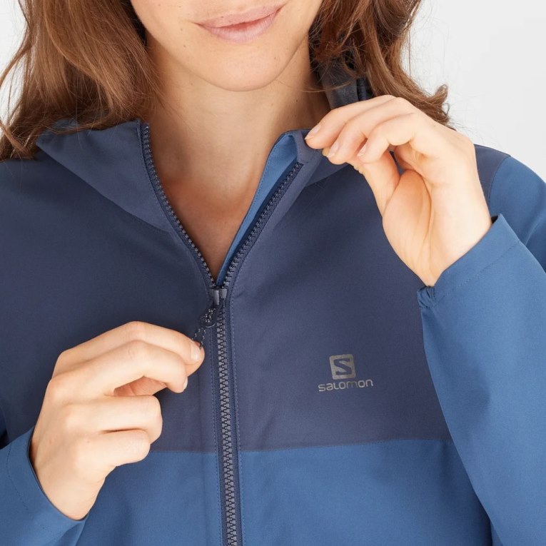 Chaquetas Shell Salomon Essential Impermeables 2.5 L Mujer Azul Marino | MX ZFWC125